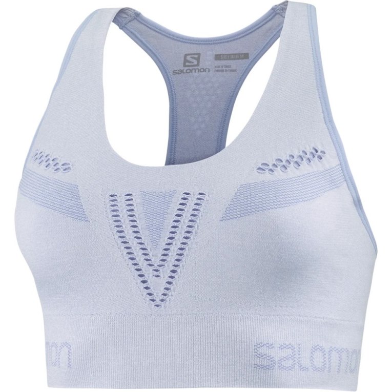 Light Blue Salomon Essential Move On Seamless Women's Run Bras | PH 12760H